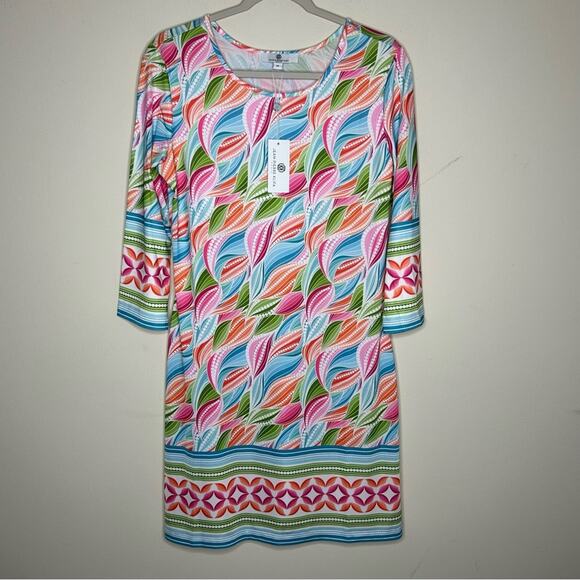 Jean Pierre Klifa Resort Daphne Dress Grassland Multi Color Bright Size Medium - Picture 3 of 7